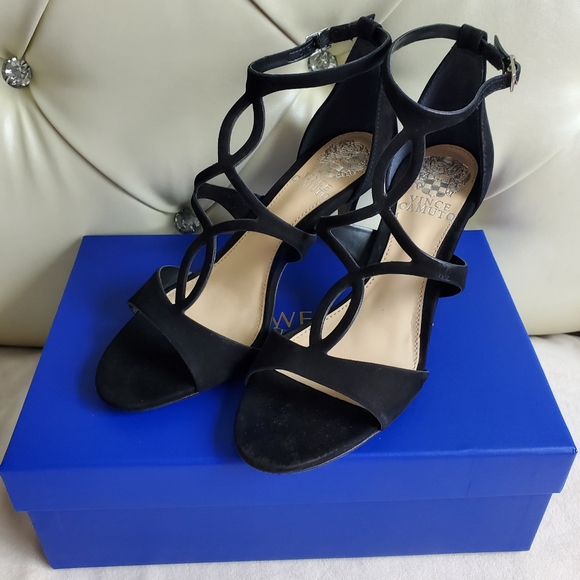 Vince Camuto Payto Black Dressy Heels Sandals - Picture 1 of 6